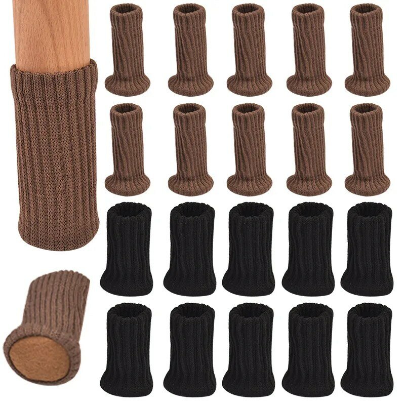 4-24Pcs Table Legs Socks Knitted Chair Cover  Chair Leg Protector Cover Legs For Furniture Chair Leg Caps Dloor Protector