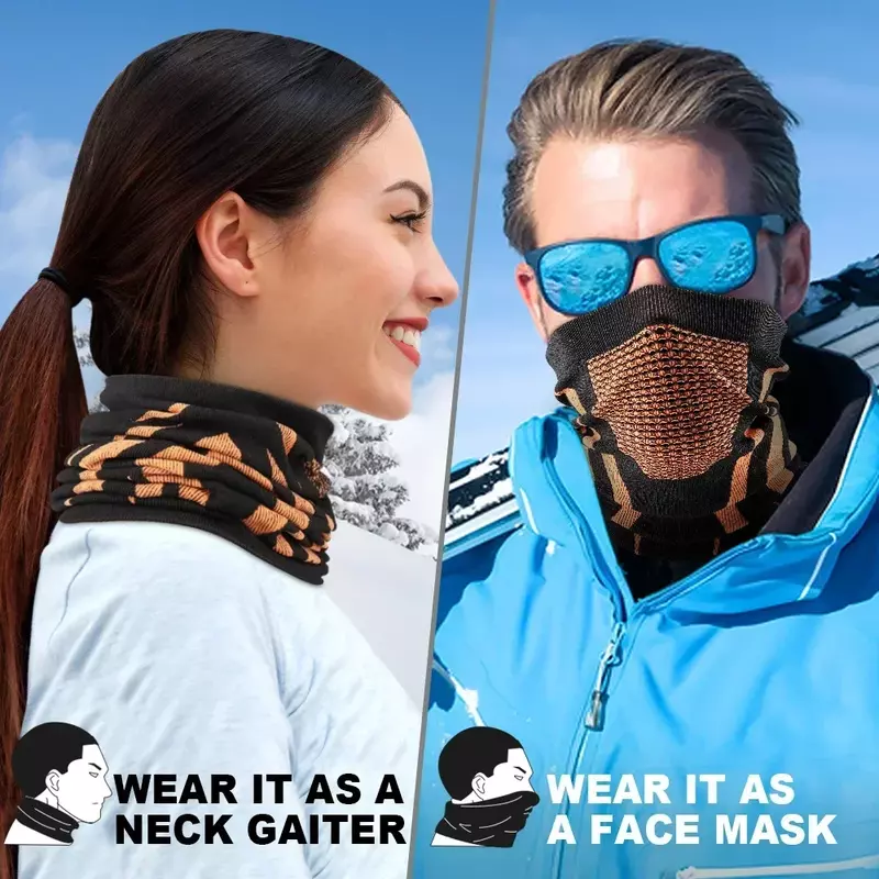 Thermal Face Bandana Masker Penutup Leher Penghangat Gaiter Sepeda Bersepeda Ski Tabung Syal Mendaki Masker Bernapas Cetak Wanita Pria Musim Dingin