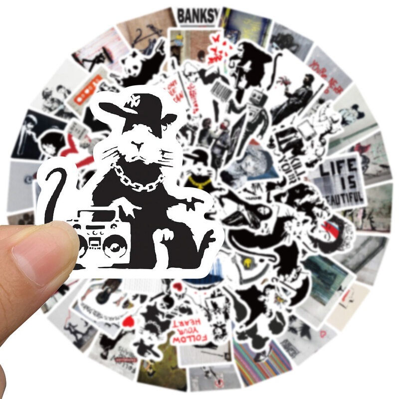 10/30/67pcs Banksy Street Art Graffiti Stickers Aesthetic Decal for Luggage Laptop Phone Waterproof Cool Classic Kid Toy Sticker