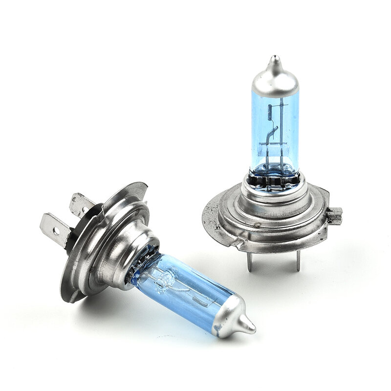 Auto lâmpada do farol do carro do halogênio, bolhas ultra brancas-azuis claras, tubo de vidro de quartzo, tubo de vidro, 12V-6000K, H7, 55W, 10Pcs