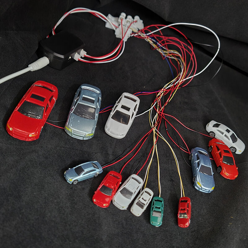 Carro modelo plástico com diodo emissor de luz, 3V, 12V, escala do HO N, disposição do trem, Railway, Railway, 1:75, 1:87, 1:150, 1:200, 2 PCes, 4 PCes, 10 PCes