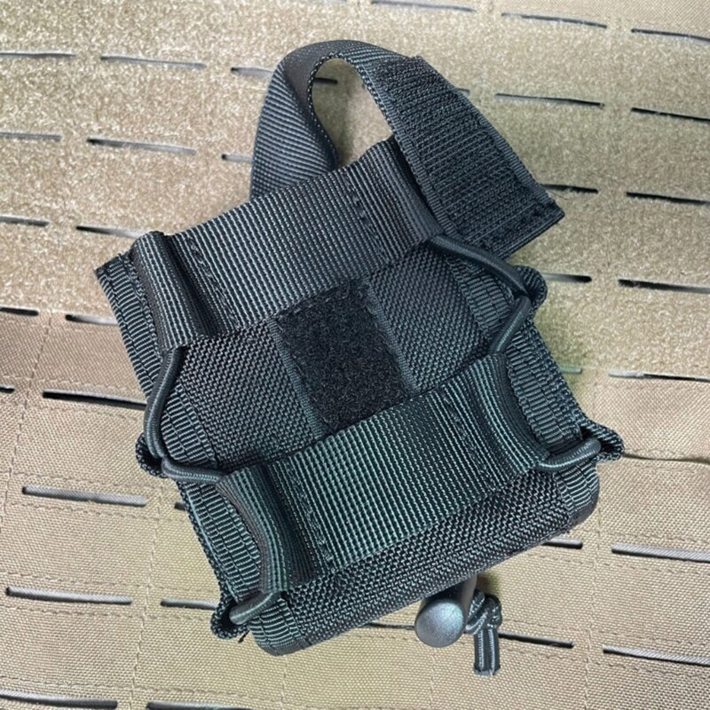 Soporte de puño superior abierto tácticamente, bolsa de cinturón de nailon resistente al desgaste para policía y aplicación de la ley