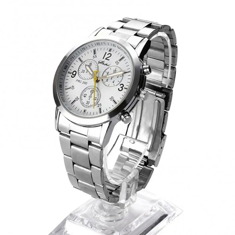 Relógio de pulso de quartzo analógico para homens e mulheres, decoração redonda, pulseira de liga, moda