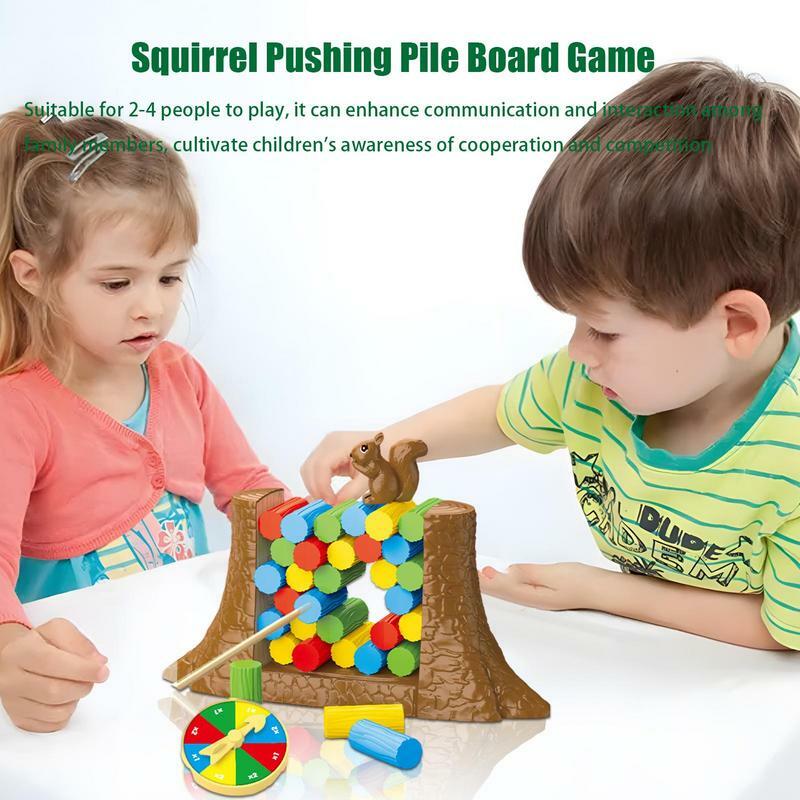 Balancing Game Squirrel Balance Pushing Piles Toys Balance Parent-Child Interactive Family Tabletop Puzzle Game Pushing Piles