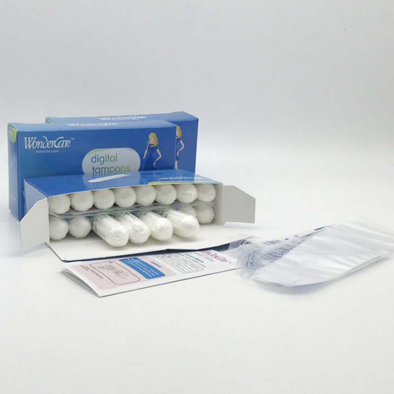 Tampones de algodón Regular para mujer, protección para la menstruación, superabsorbencia, 16 unids/lote por caja