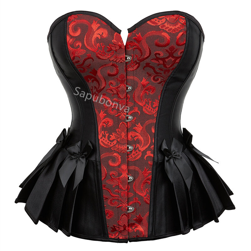 Corset Top Women Overbust Bustier Sexy Printing Lingerie Outfits Plus Size Burlesque Costumes Halloween Vintage Style Korsett