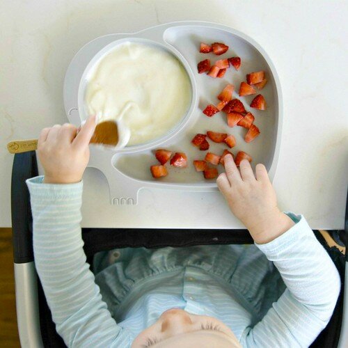 Ferhome-코끼리 모델 분할 음식 접시, 어린이 식사 아기 접시