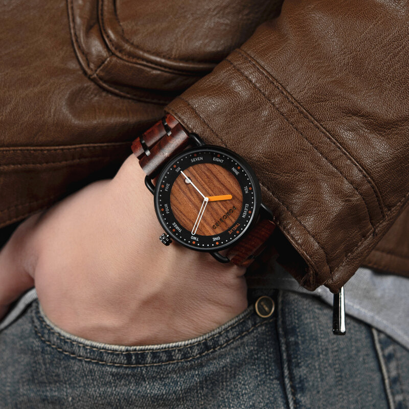 Męskie zegarki BOBO BIRD drewniany zegarek kwarcowy zegarek na co dzień dla mężczyzn wyjątkowy prezent dropshipping