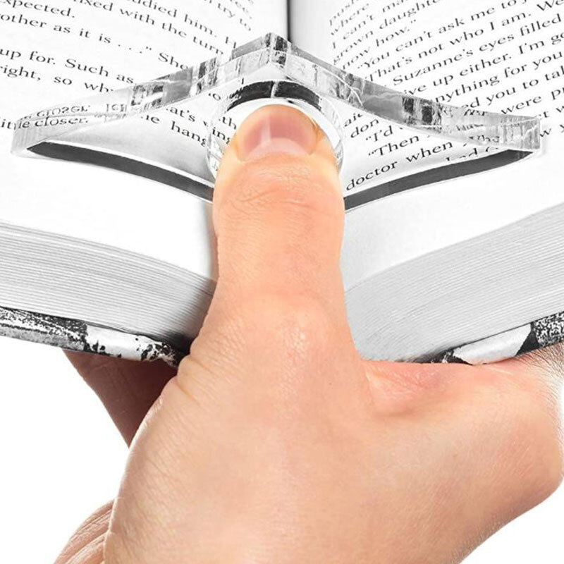 Suporte multi-função do livro do polegar acrílico, Page Holder, Bookmark escola, 1pc