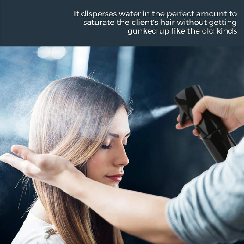 200ml/300ml spray de cabelo garrafa ultra fino contínuo água recarregável senhor cabeleireiro spray garrafa salão barbeiro ferramentas de cabelo
