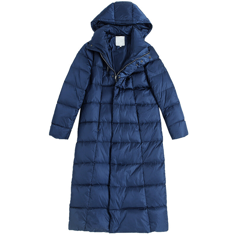 AYUNSUE-Chaqueta acolchada con capucha para mujer, abrigo grueso y holgado de cintura alta, color blanco, chaquetas de pato, 90%