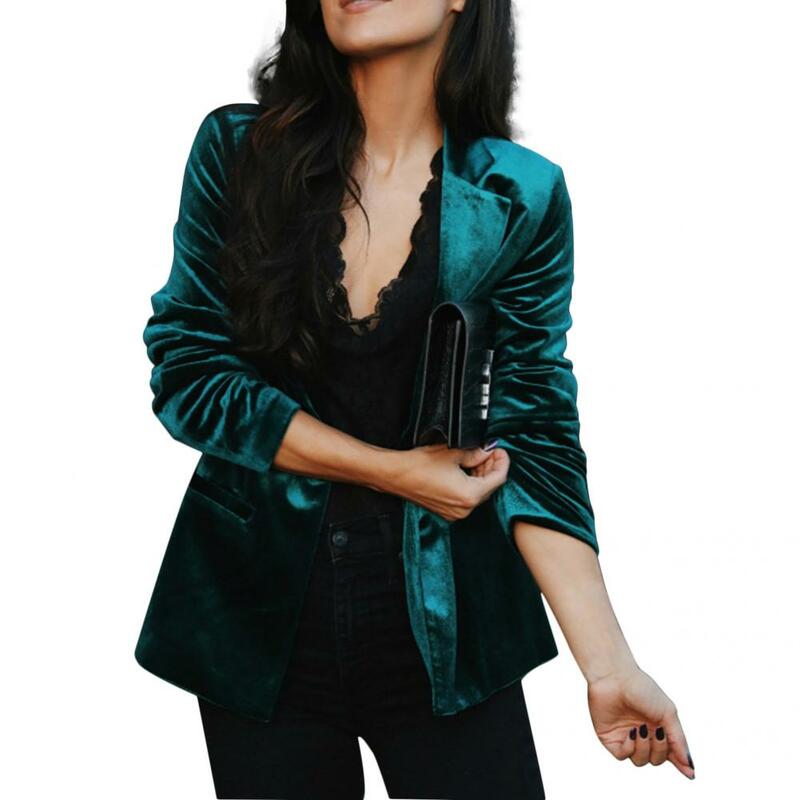 Office Lady Blazer  Regular Sleeve   Suits Jacket Warm Lapel Suits Coat