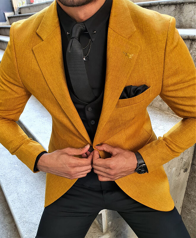 Traje informal de esmoquin para hombre, chaqueta de una sola botonadura con solapa de pico, talla personalizada, ideal para fiesta de graduación, 1 pieza