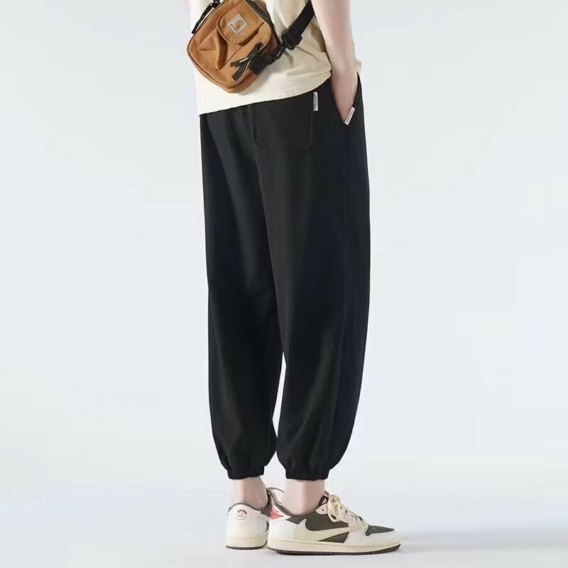 Calça solta estilo japonês masculina, retalhos simples, bolsos com tudo a combinar, streetwear masculino, moda clássica, primavera, outono