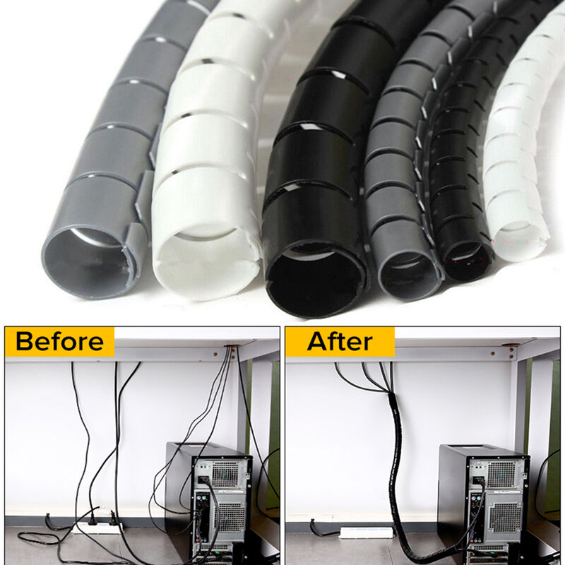 Desktop Tube Spiral Cable Winder Management Storage Pipe Cable Organizer Cord Protector