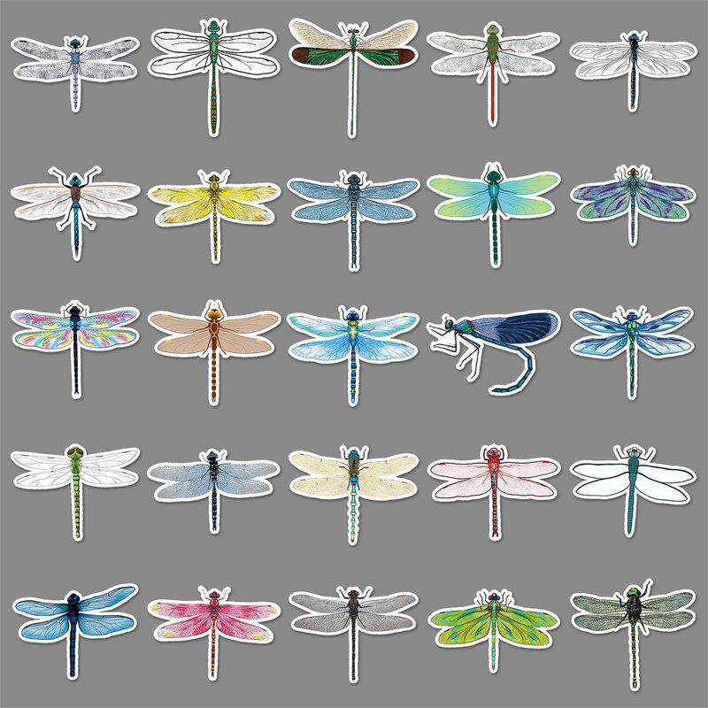 50Pcs Cartoon Dragonfly Series Graffiti Stickers adatto per caschi per Laptop decorazione Desktop adesivi fai da te giocattoli all'ingrosso