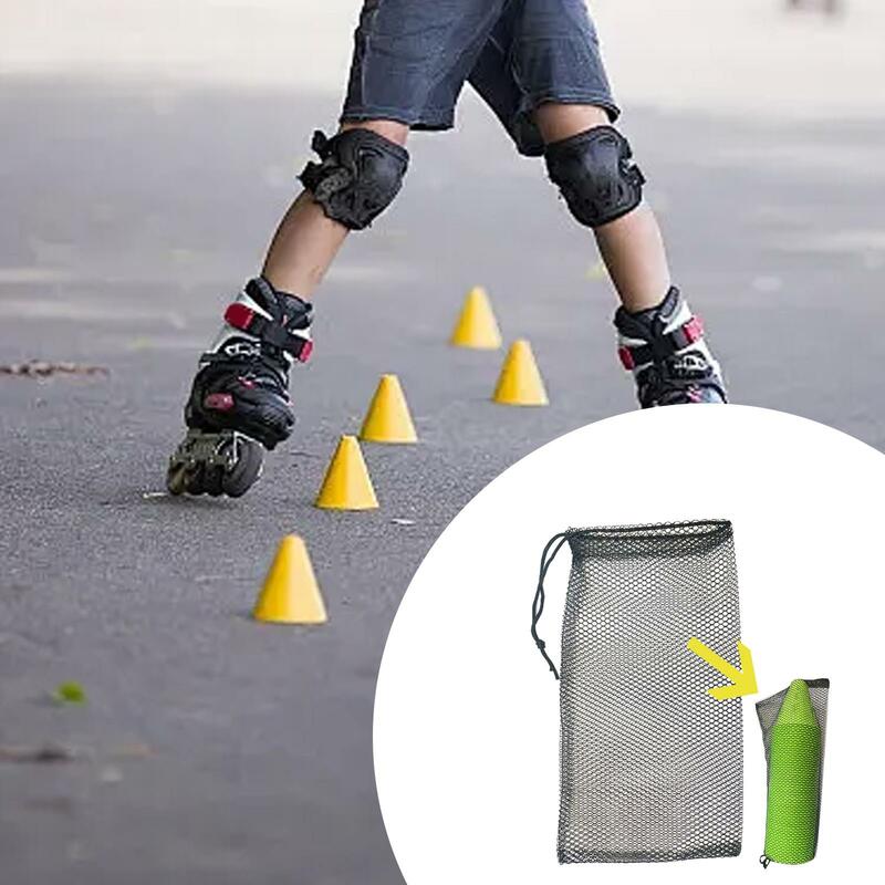 Mesh tas untuk Skating kerucut tas penyimpanan untuk sepak bola lapangan Marker kerucut Inline Roller Skating kerucut olahraga Mini Tumpukan kerucut cangkir