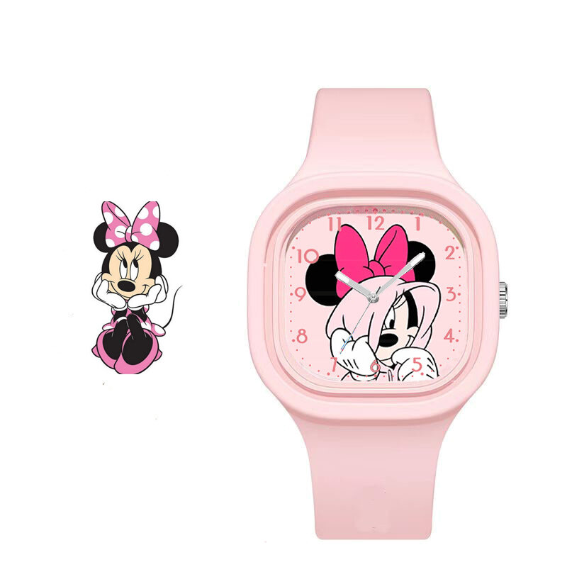 디즈니 미키 미니 어린이 시계, 애니메이션 피규어 귀여운 스티치 실리콘 스포츠 시계, 소년 소녀 어린이 시계, 생일 선물, 신제품