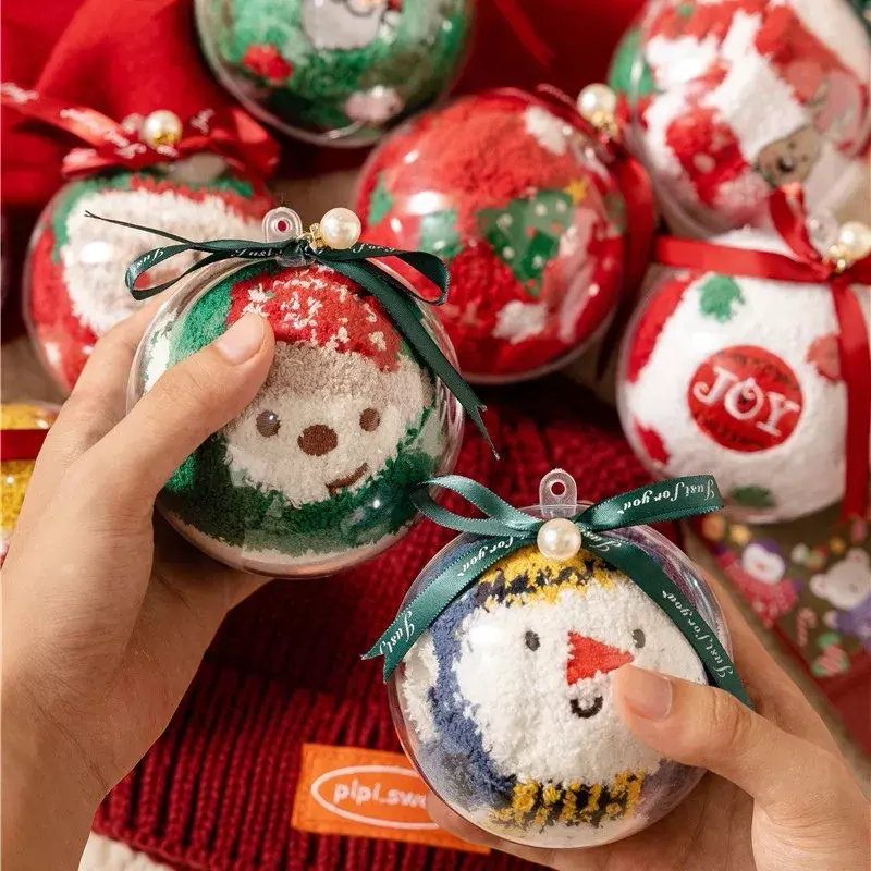 Calcetines de bola redonda de Navidad para mujer, medias de felpa de Coral, resistentes al frío, gruesas, para dormir, regalo de Navidad, medias medianas