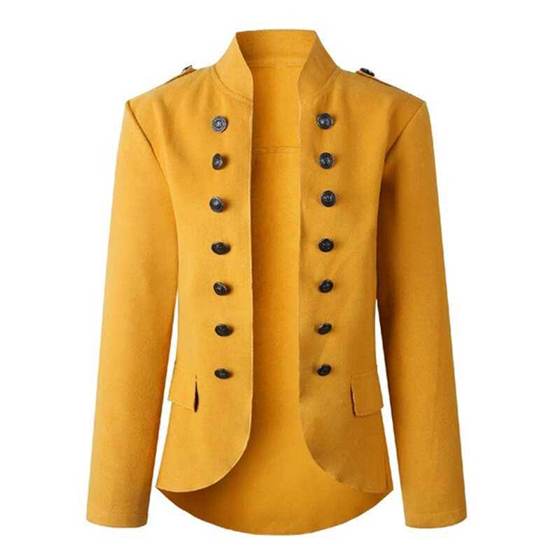 New 2023 Women Jackets Blazer Long Sleeve Row Buckle Yellow Slim Small Suit Femme Hot Style Loose Coat Red Pattern Mujer Suit