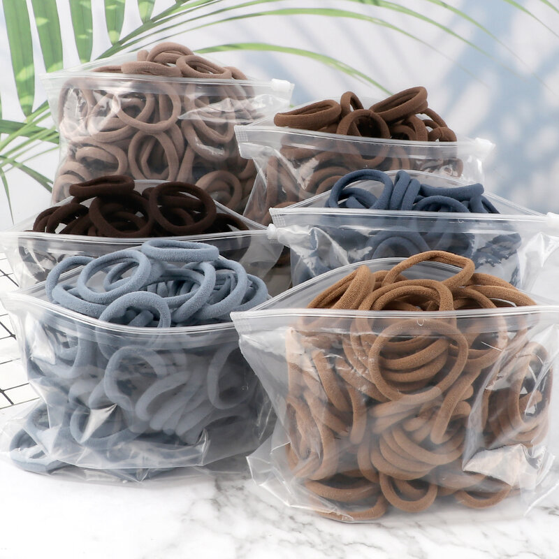 Bandas elásticas para el pelo para mujer y niña, accesorios para el cabello, coletero de 4cm, 25 colores, 50/100 piezas