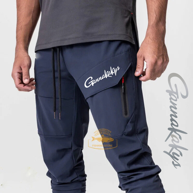 Летние рыболовные штаны 2024, мужские спортивные Воздухопроницаемые быстросохнущие штаны для рыбалки, велосипедные спортивные тренировочные штаны для бега