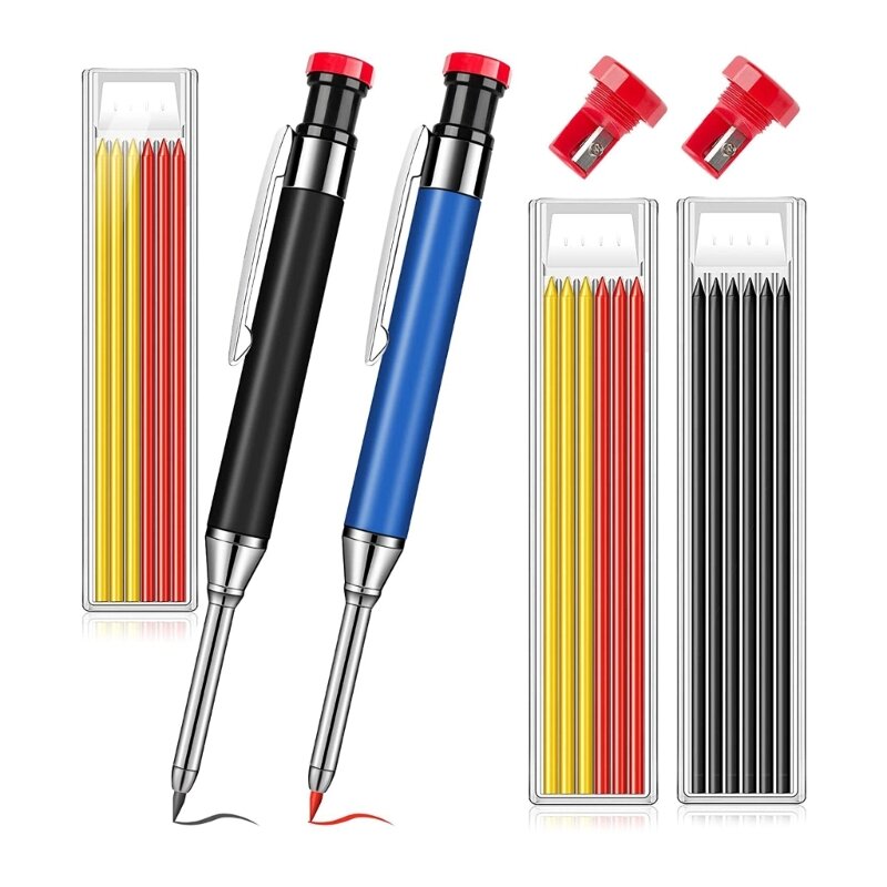 Mechanical Pencil Marker Marking Tool with Built-in Sharpener Carpenter Scriber Marking for Woodworking Architect Dropship