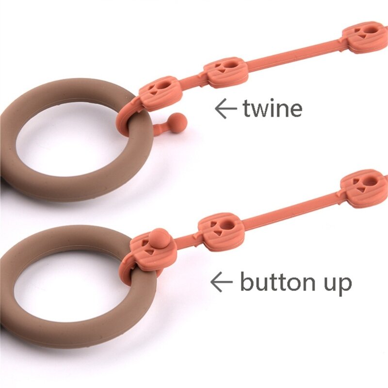 Silicone Bottle Harness Strap Pumpkin Pacifier Clip Toy Safety Straps Baby Pacifier Teether Strap SippyCup Straps