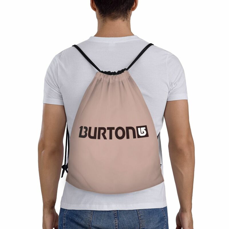 Burtons Arrow Logo Snowboards Drawstring Backpack Women Men Sport Gym Sackpack Portable Training Bag Sack