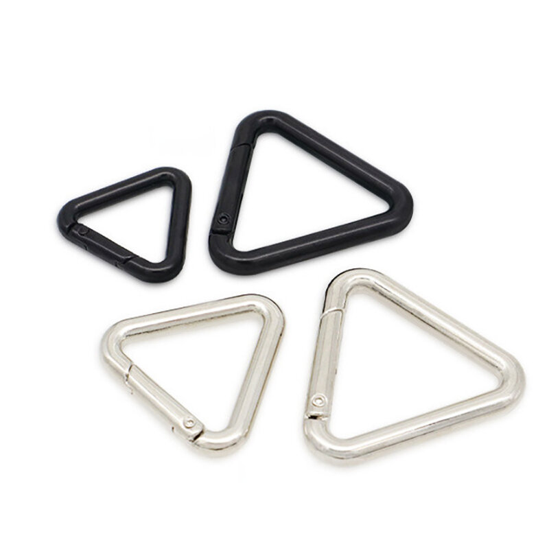 Metal Triangle Spring Gate O Ring Openable Leather Bag Handbag Belt Strap Buckle Connect Keyring Pendant Keychain Snap ClaspClip