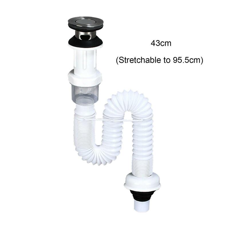 Tubo de drenagem de pia do banheiro Fácil instalação, extensão durável, tubo de drenagem para banheiro, lavatório, cozinha, casa
