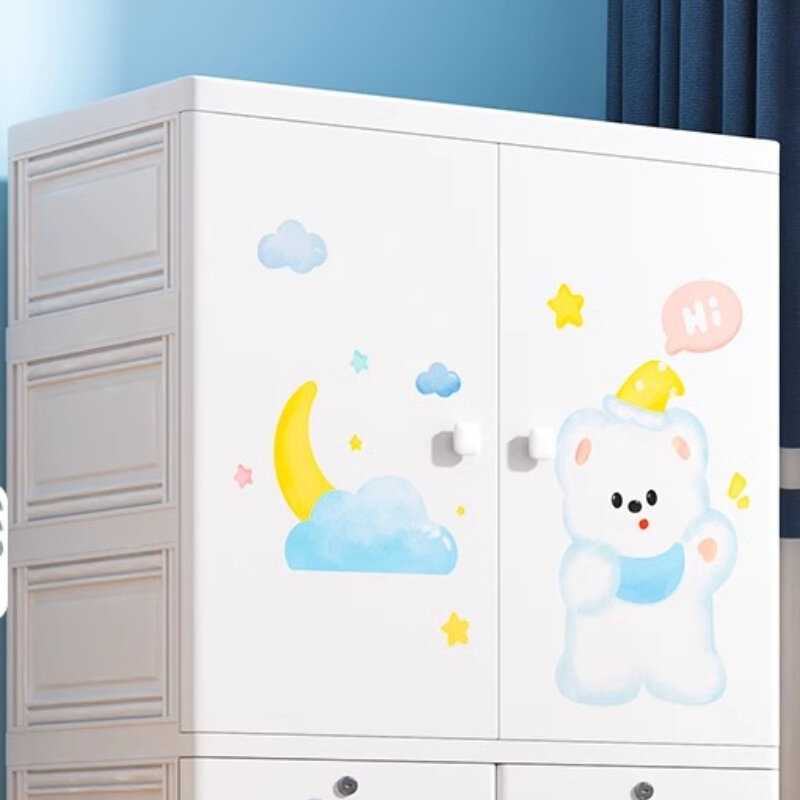 Organizer plastik pakaian anak-anak lemari kabinet kamar tidur anak-anak lemari mantel rak Penderie Enfant Room Furniture MR50CW