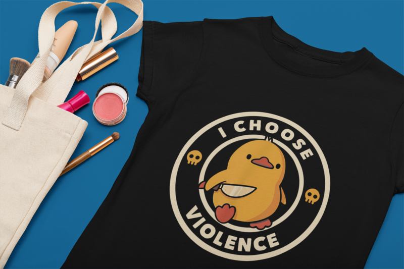 I scegli la maglietta della violenza divertente anatra umorismo Slogan Streetwear oversize Casual 100% cotone o-collo T-Shirt taglia ue