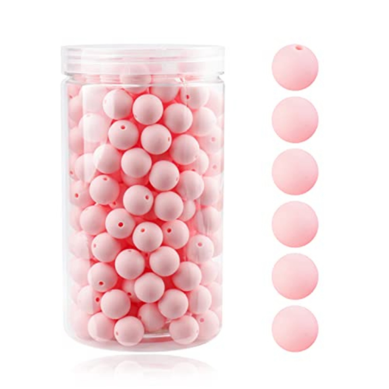Perline in Silicone da 105 pezzi, perline rotonde in Silicone sfuse da 15Mm perline allentate per portachiavi con cordino per collana