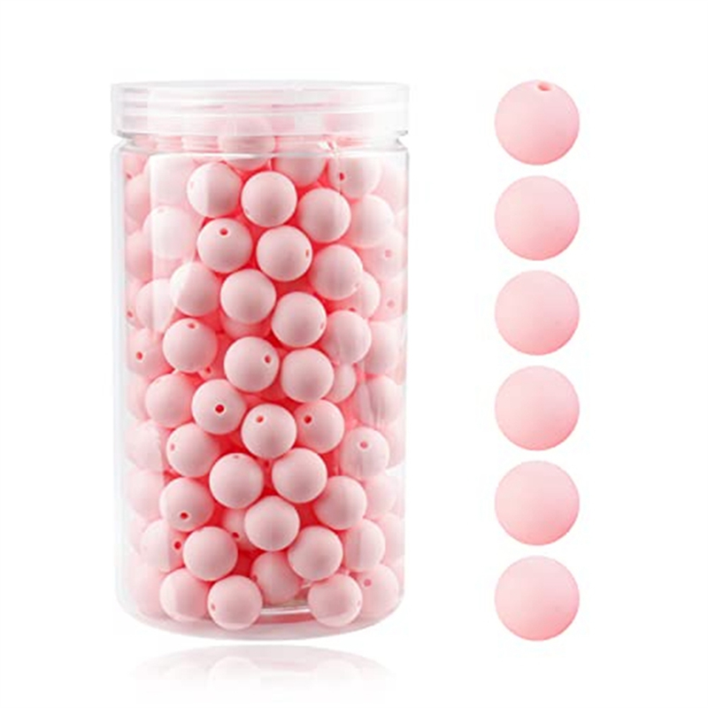 Perles Rondes en Silicone de 15mm en Vrac, pour Collier, Bracelet, Lanière, Porte-clés, Cadre A, 105 Pièces