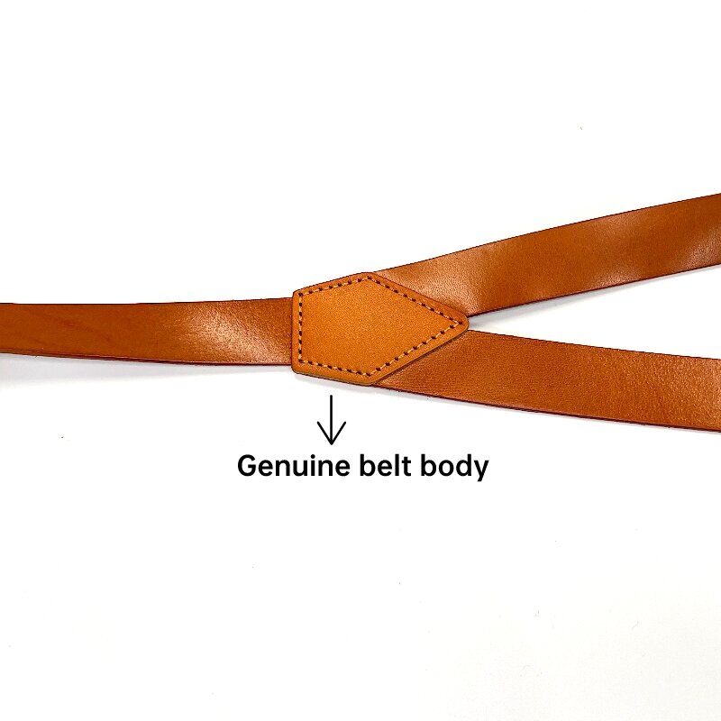 Suspensórios de couro ajustáveis para calças, suspensórios de gancho de botão masculino, acessórios cinta, 2,4 cm