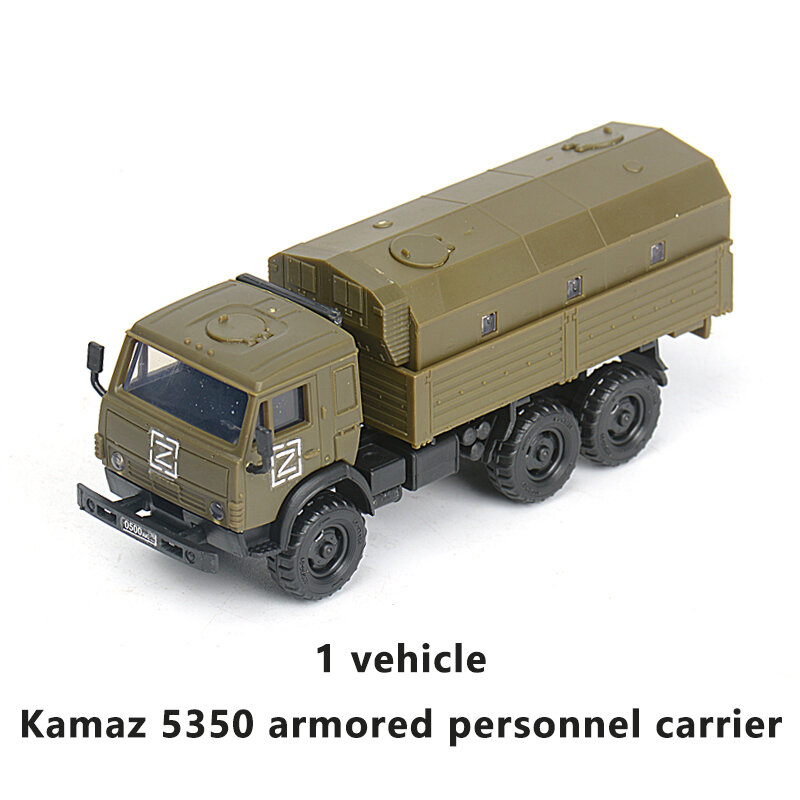 Mainan anak laki-laki Model Puzzle rakitan truk militer KAMAZ-5350 Rusia 1/72