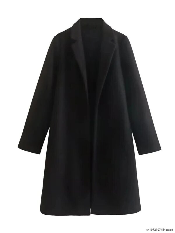 Abrigo largo Multicolor para mujer, chaqueta de manga larga, elegante, moda urbana, Invierno