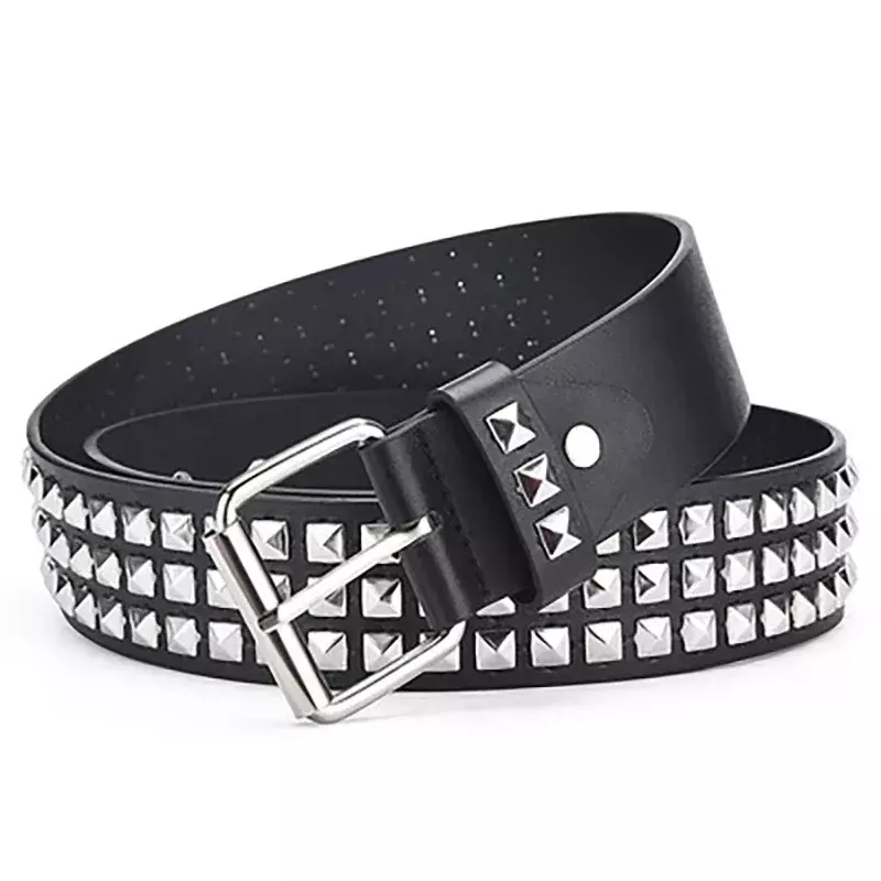 2024 New Square Pearl Willow Inlaid Women's Belt Punk Style Personalized Decorative Gothic Belt