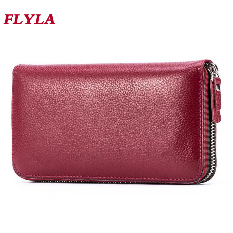 Echtes Leder Brieftasche Frauen 2022 NEUE RFID Schutz Frauen Brieftasche mit Kreditkarte Halter Damen Luxus Brieftasche Tasche