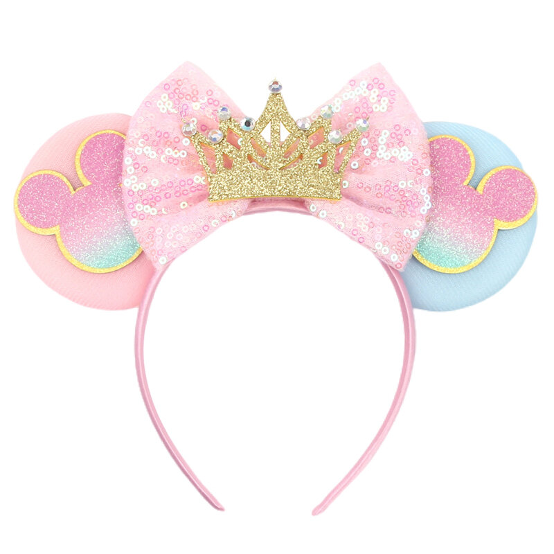 Cute Mouse Ears Headband para meninas, Lantejoula Castle Bow Hairband, DIY Acessórios para cabelo, Festival Party Cosplay para mulheres, novo, 2024