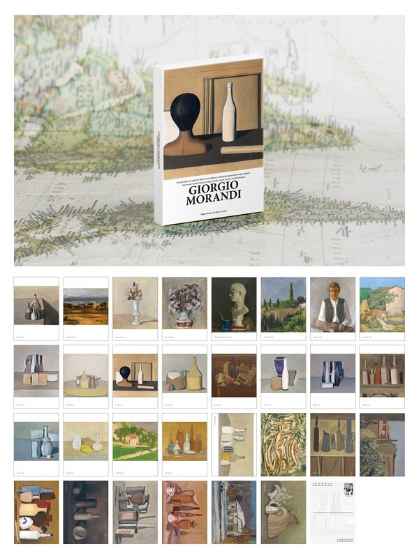 30 Buah/Set Giorgio Morandi Lukisan Minyak Kartu Pos Masih Hidup Gambar Pemandangan Karya Seni Kartu Pesan Ucapan Dekorasi Rumah