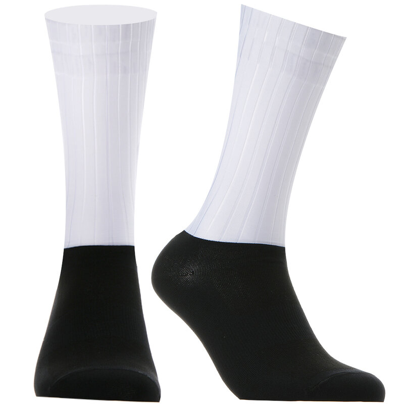 AERO 2024 SLIP ฤดูร้อนถุงเท้าซิลิโคนป้องกันถุงเท้า whiteline ถุงเท้าขี่จักรยานผู้ชายกีฬาจักรยานวิ่งจักรยาน