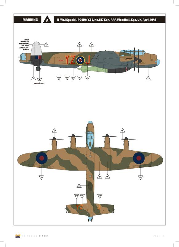 HK Modelo 01F007 1/48 Avro Lancaster B Mk.I Especial 'Grand Land Modelo Plástico