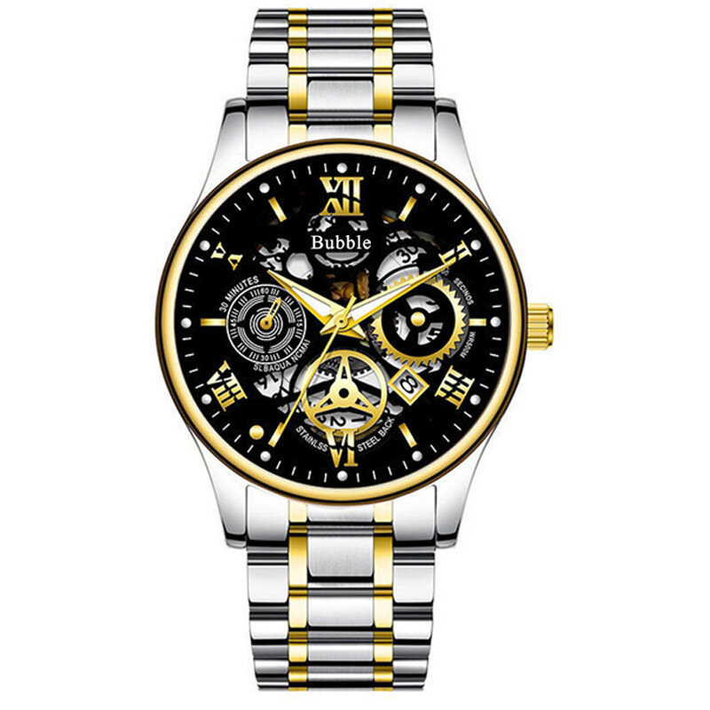 Orologio UTHAI L93 per uomo orologio al quarzo Versatile di lusso leggero alla moda di fascia alta orologio da uomo cavo romano impermeabile