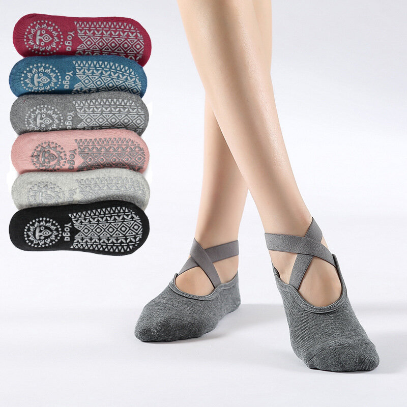 Yoga Socken Non Slip Sport-Socken für Fitness Gym Frauen Hohe Qualität Bandage Baumwolle Socke Ballett Dance Barfuß Workout