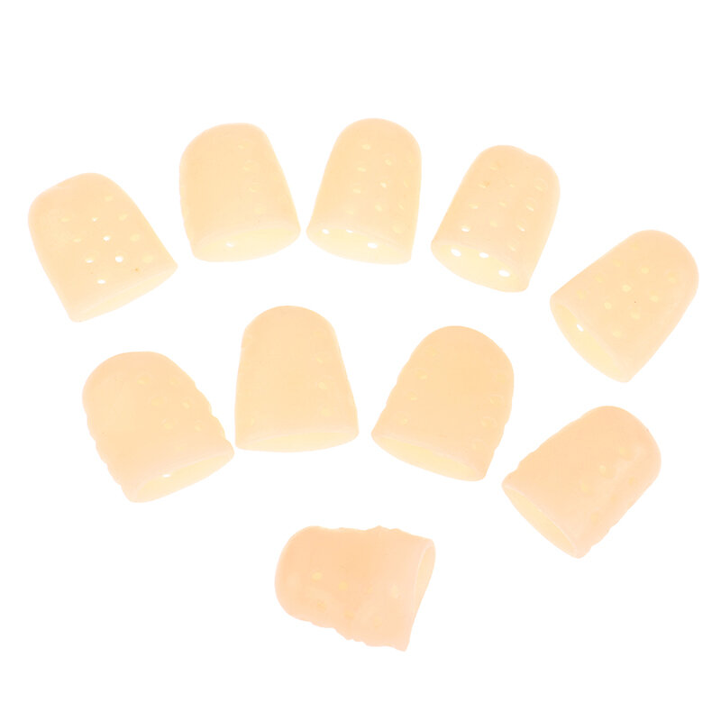 10Pcs Silicone Toe Caps Protectors Anti-Friction Breathable Toe Covers Prevents Blisters Bunion Corrector Foot Care Pedicure Too
