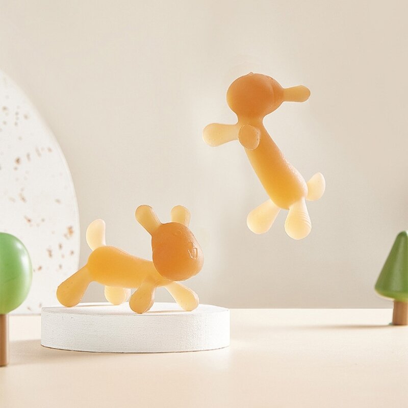 77hd bebê mordedor brinquedo silicone desenhos animados coelho dentição brinquedo mascar crianças suprimentos trem dentes