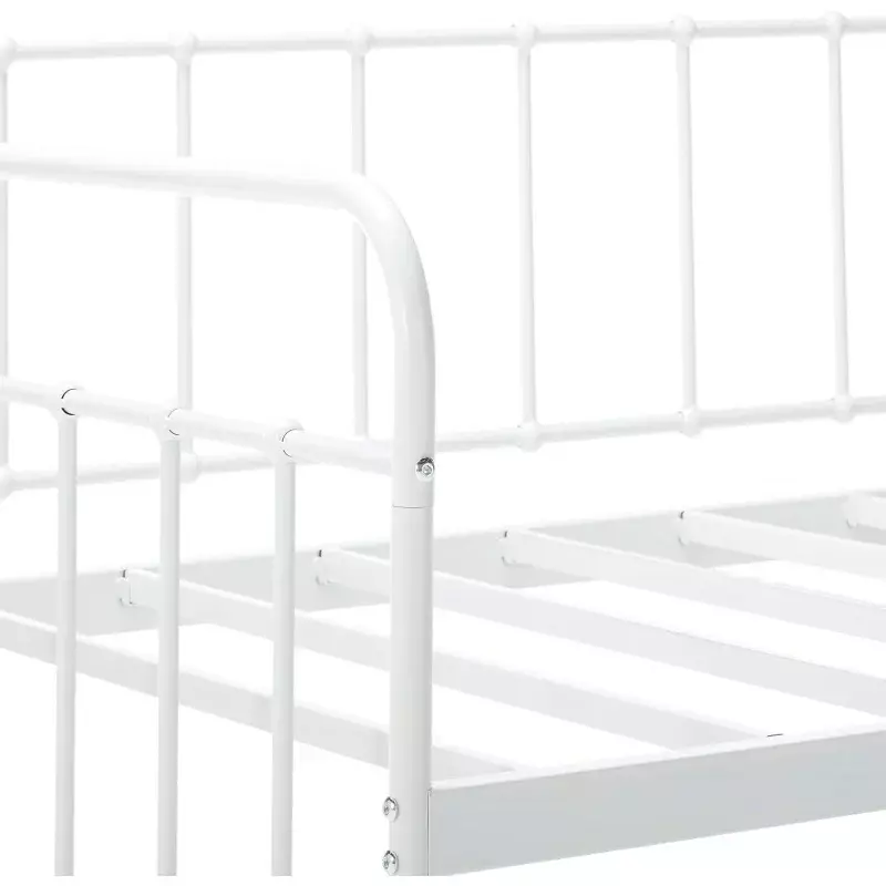 Juego de cama de día y Marco de Trundle, soporte de listón de acero Premium, cama de día enrollable, tamaño doble