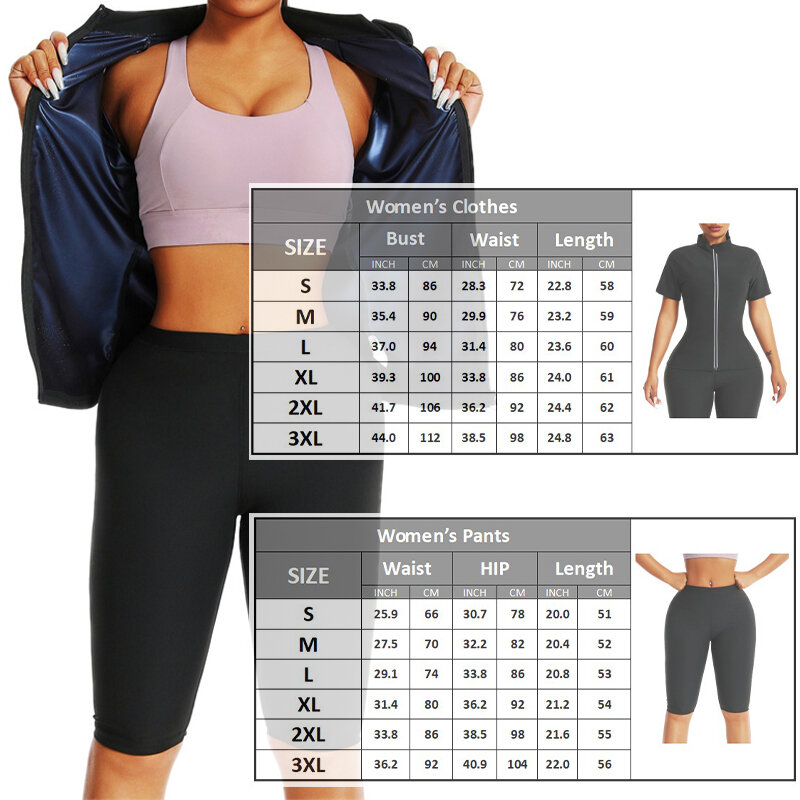 MrifDila Sauna Long Jacket Shorts Two-piece Set Sweat Heat Trapping Weight Loss Women Slimming Body Shaper Fat Burn Suits Thermo